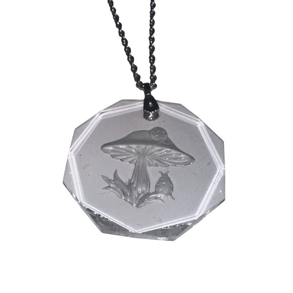 VTG Hallmark Little Art Gallery OB Austrian Crystal Necklace Mushroom Ladybugs - Picture 2 of 5